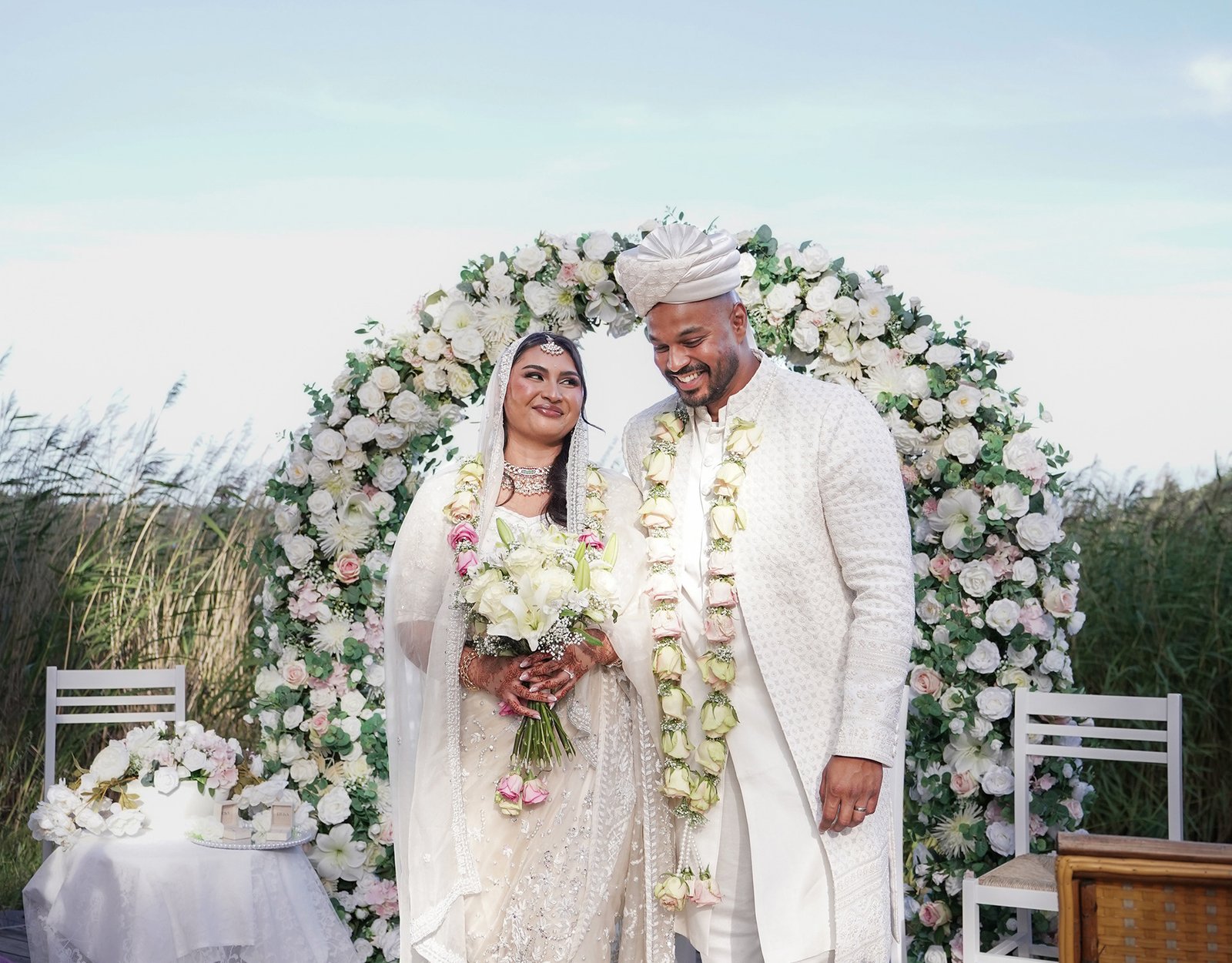 Bride and groom portrait from Raisa and Promi's wedding in Stockholm