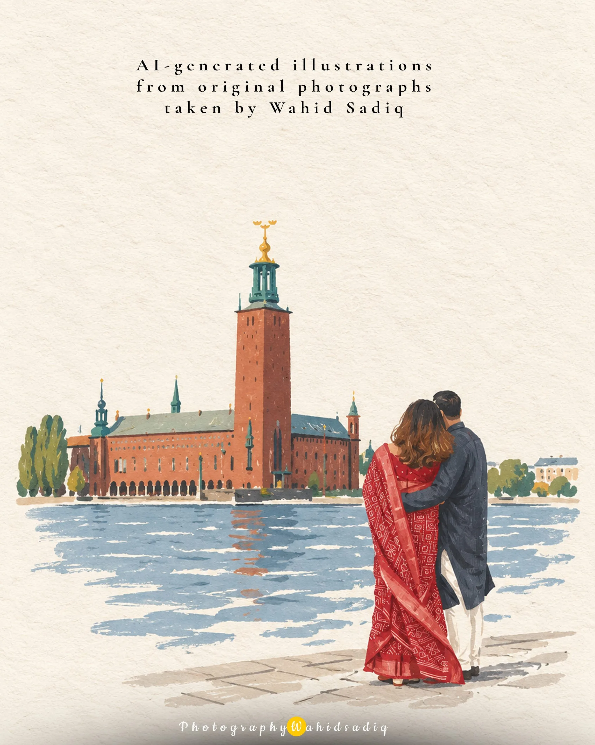 Bride and groom portrait from Raisa and Promi's wedding in Stockholm